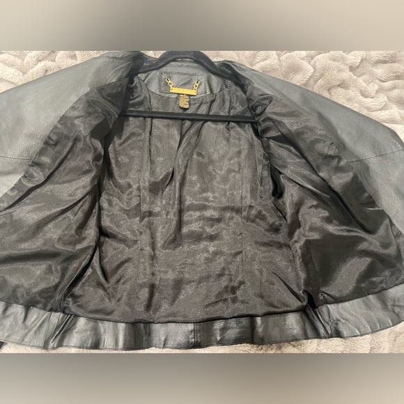 Black Genuine Leather Jacket (USED) - Picture 4 of 7